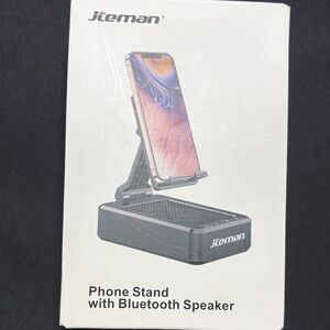 Black Bluetooth Speaker with Phone Stand